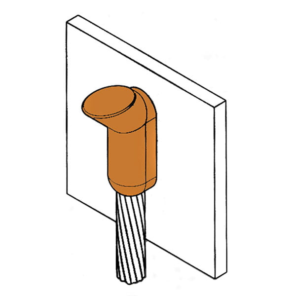 Vertical Cable (Downwards) to Vertical Steel Surface Joint - CS25