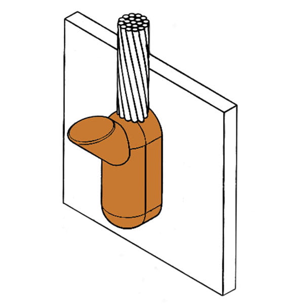 Vertical Cable (Upwards) to Vertical Steel Surface Joint - CS7