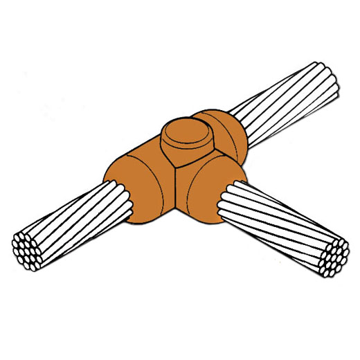 Greenwire Exothermic Welding - Horizontal Cable Run to Horizontal Cable Tap Tee Joint - CC2